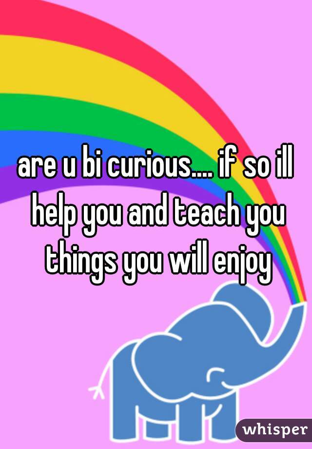 are u bi curious.... if so ill help you and teach you things you will enjoy