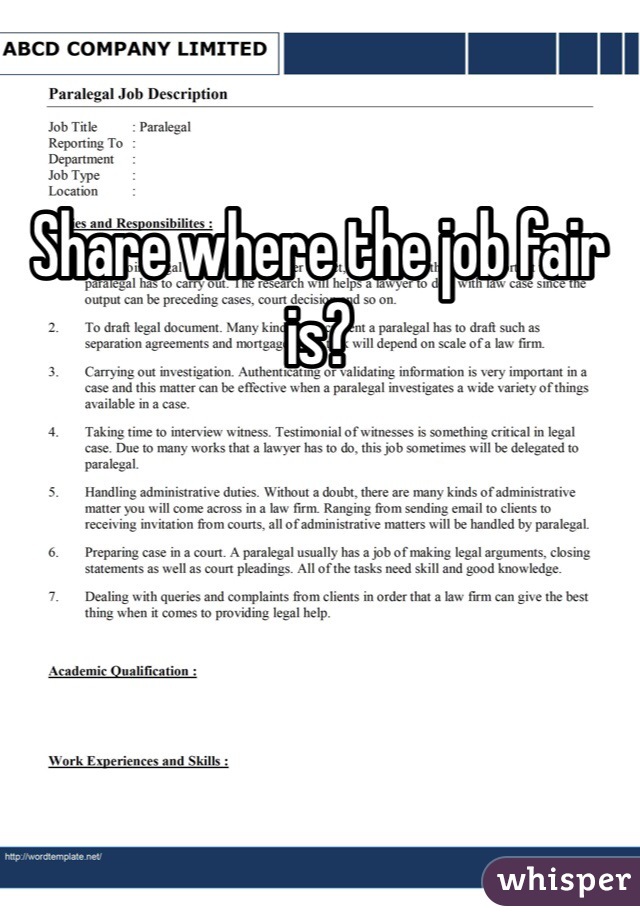 Share where the job fair is?