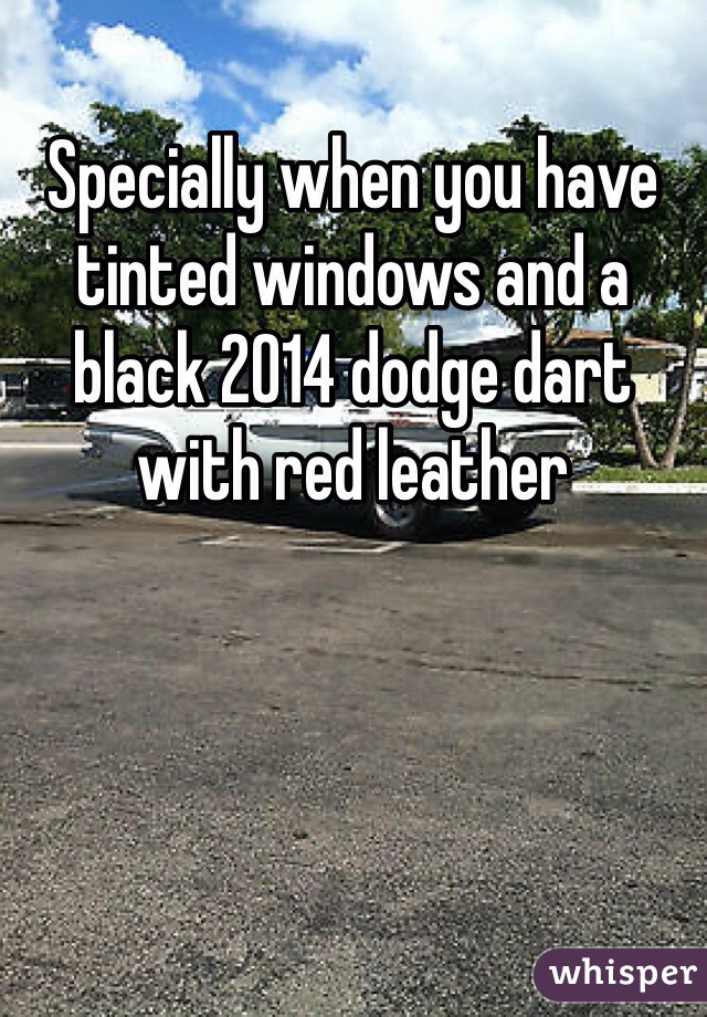 Specially when you have tinted windows and a black 2014 dodge dart with red leather 