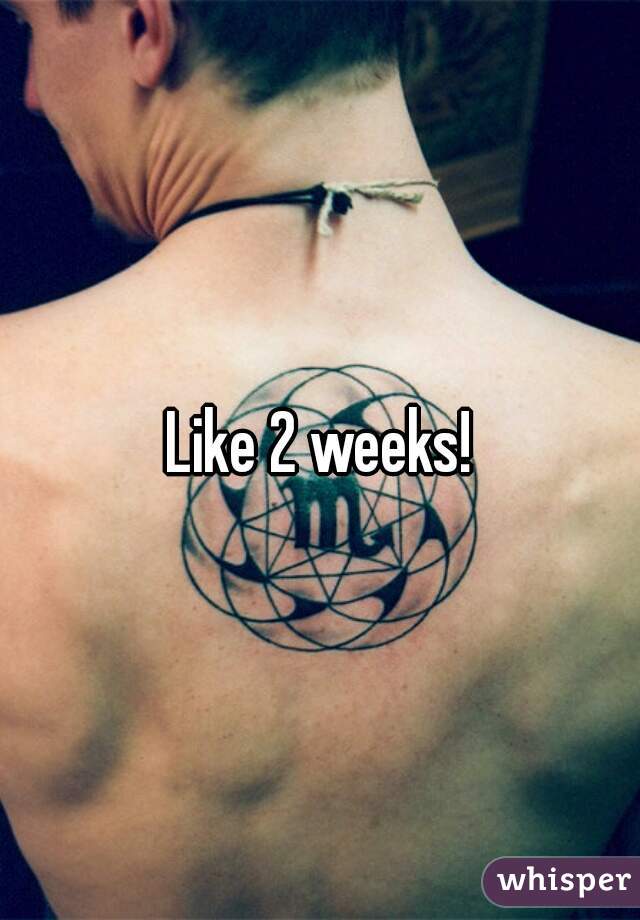 Like 2 weeks!