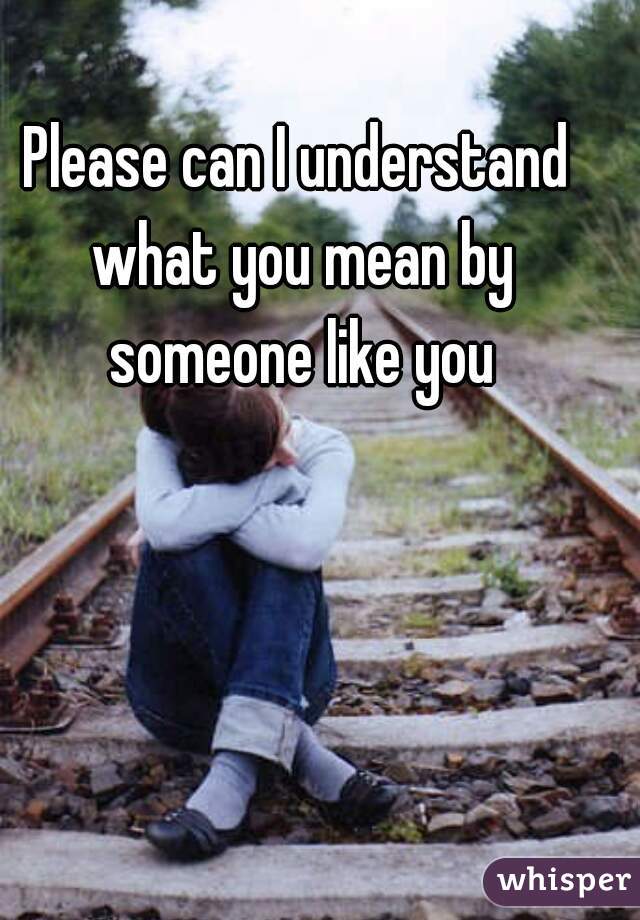 Please can I understand what you mean by someone like you