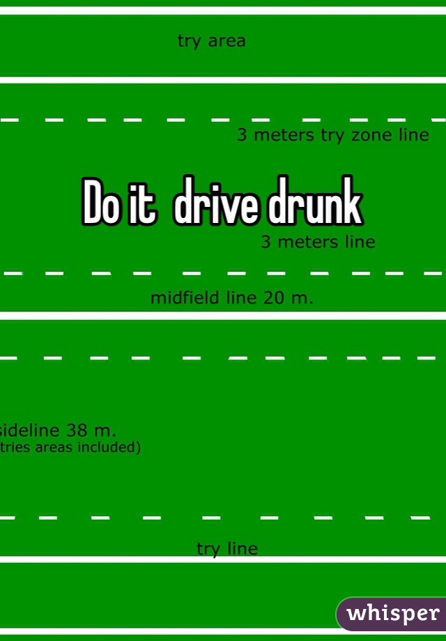 Do it  drive drunk