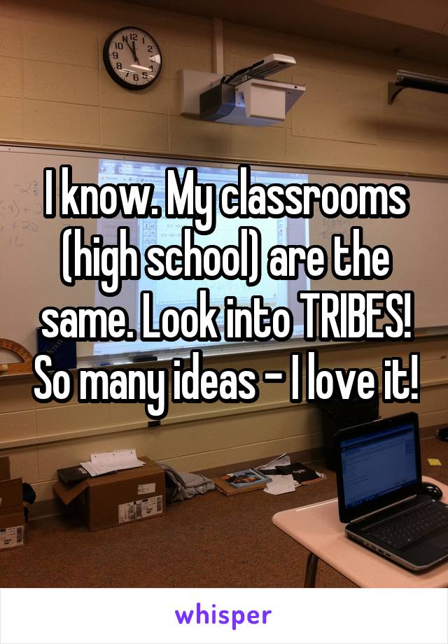 I know. My classrooms (high school) are the same. Look into TRIBES! So many ideas - I love it! 