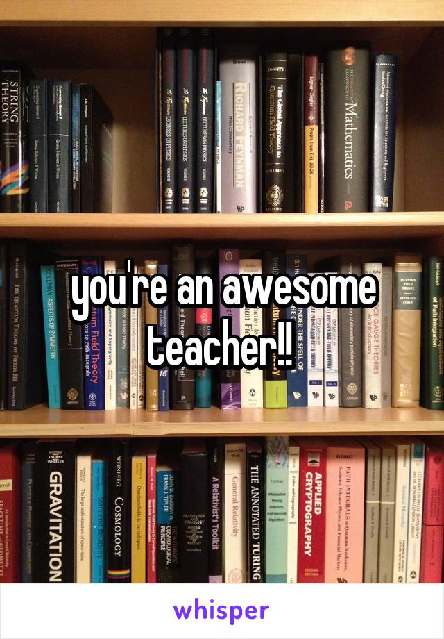 you're an awesome teacher!! 