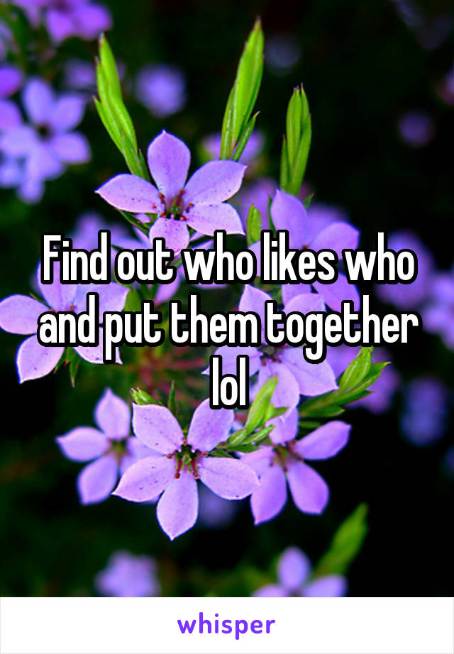 Find out who likes who and put them together lol