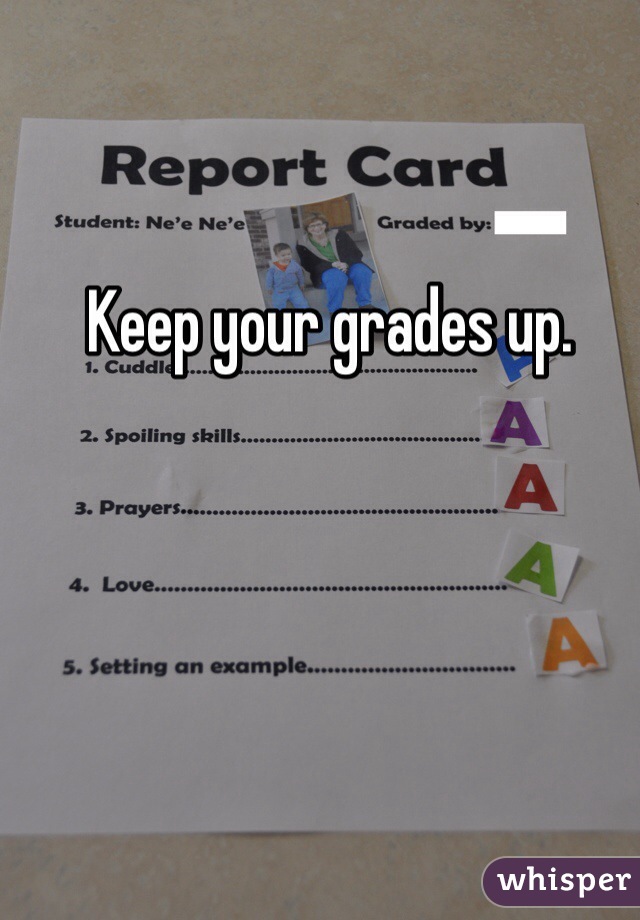 Keep your grades up. 