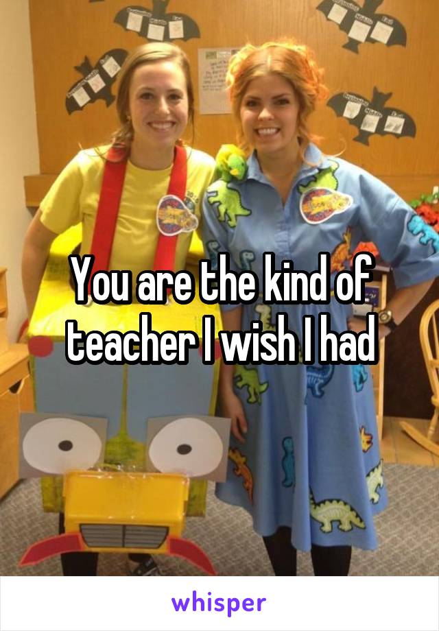 You are the kind of teacher I wish I had