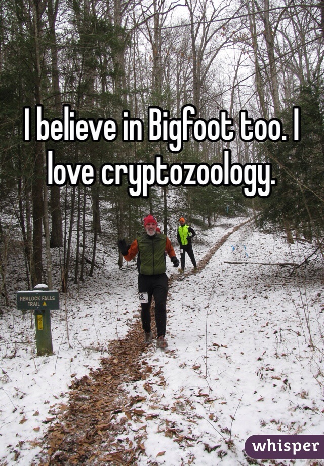 I believe in Bigfoot too. I love cryptozoology.