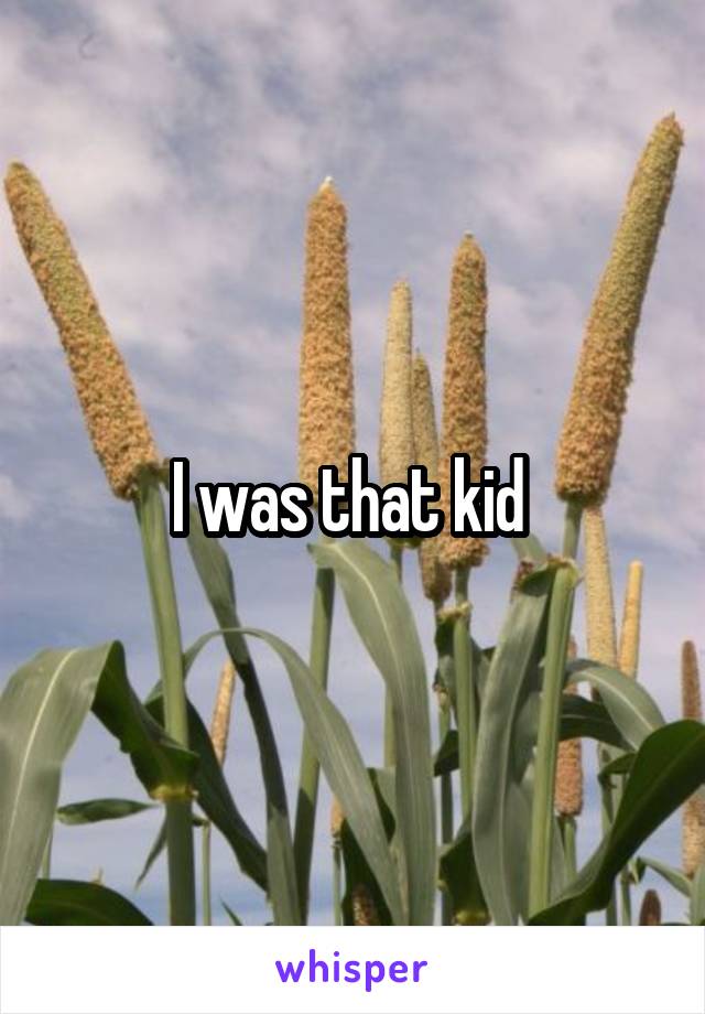 I was that kid 