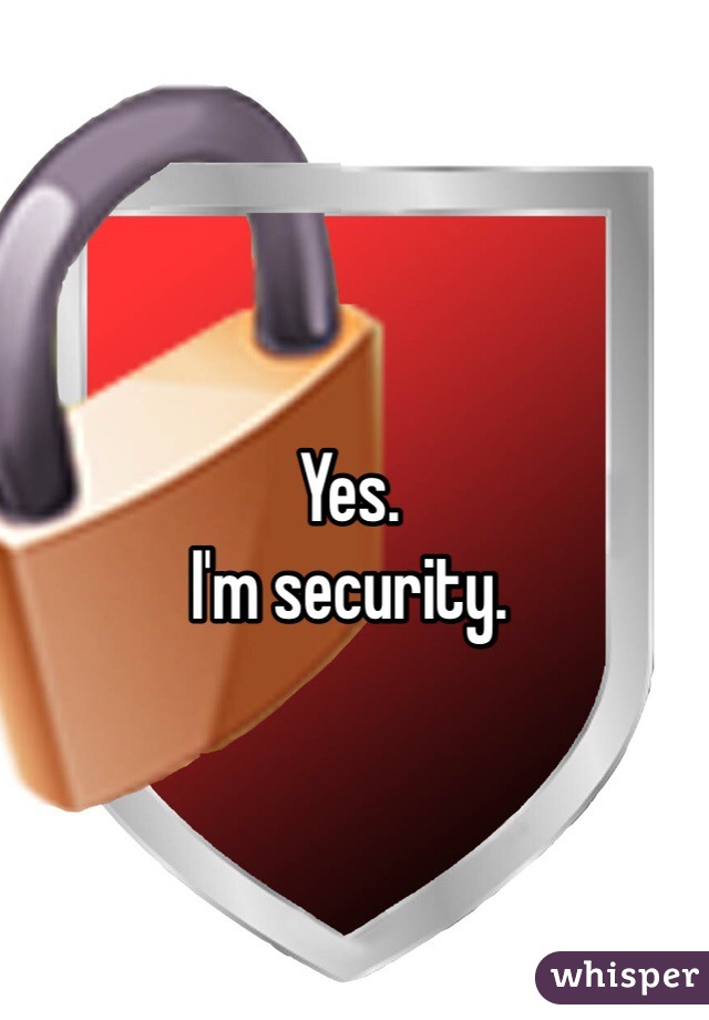 Yes. 
I'm security. 