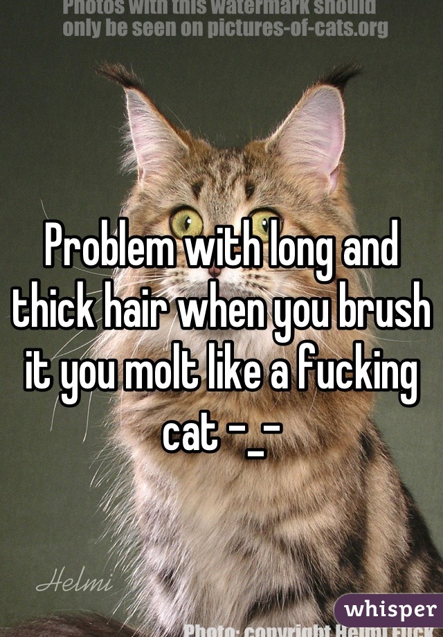 Problem with long and thick hair when you brush it you molt like a fucking cat -_-