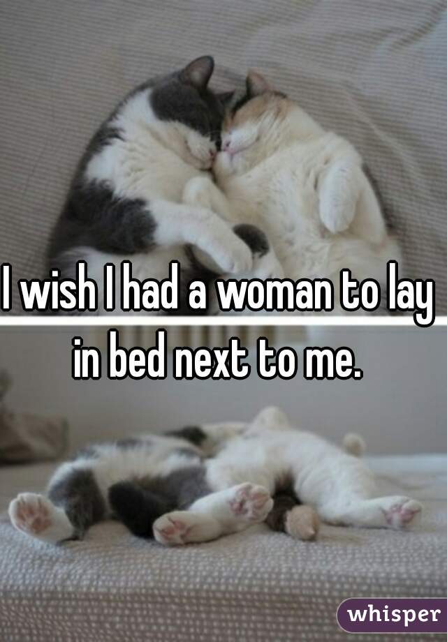 I wish I had a woman to lay in bed next to me. 