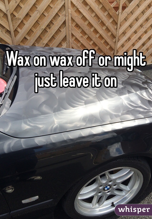Wax on wax off or might just leave it on 