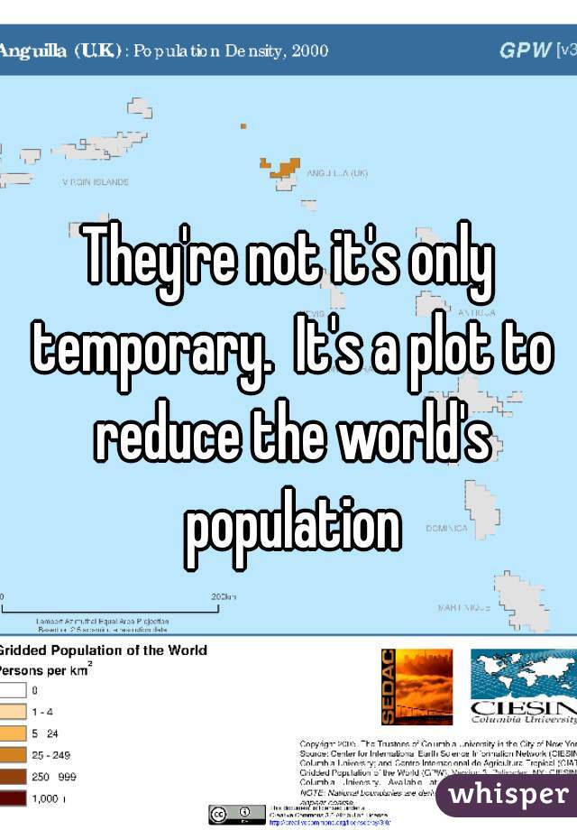 They're not it's only temporary.  It's a plot to reduce the world's population