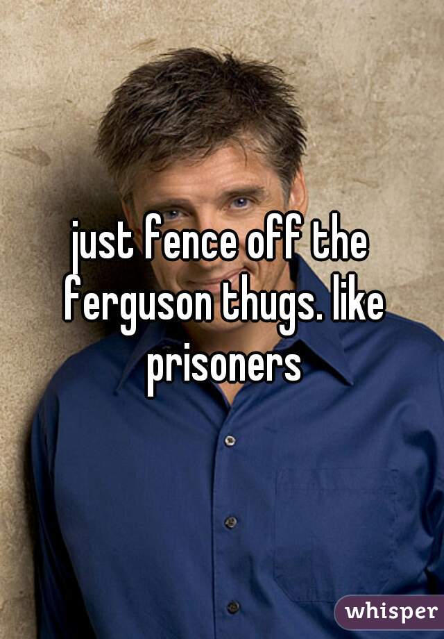 just fence off the ferguson thugs. like prisoners