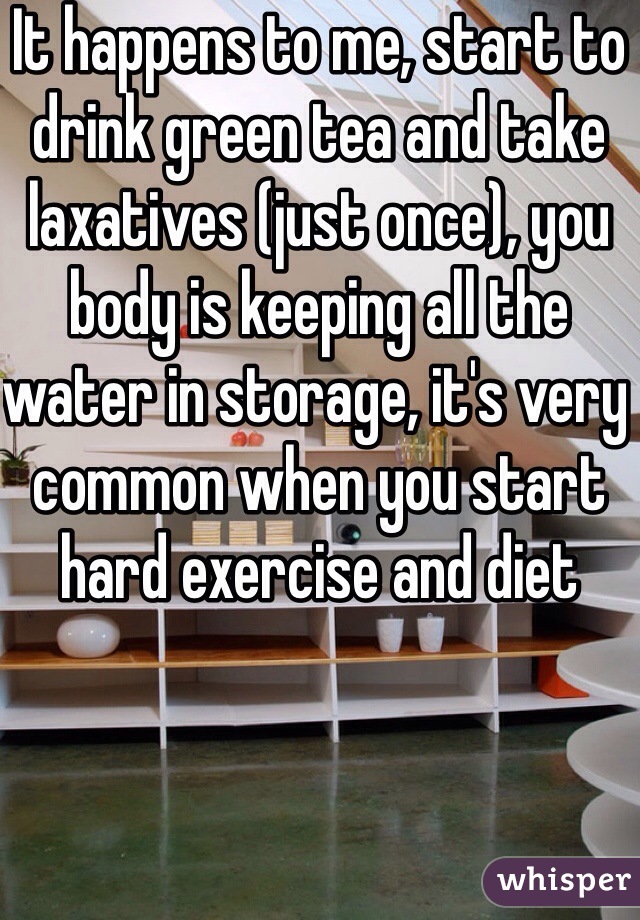 It happens to me, start to drink green tea and take laxatives (just once), you body is keeping all the water in storage, it's very common when you start hard exercise and diet