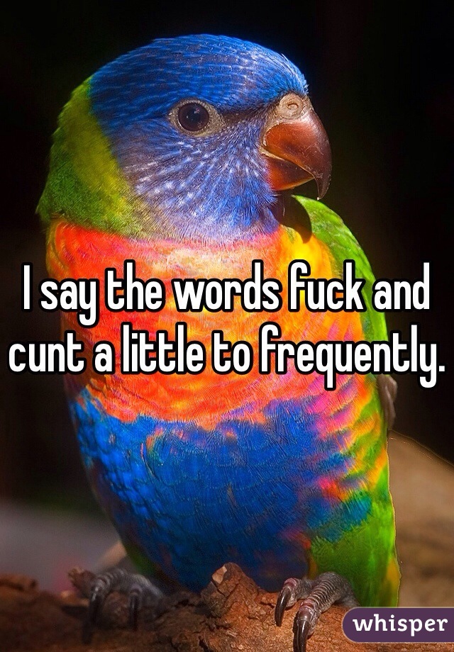 I say the words fuck and cunt a little to frequently. 