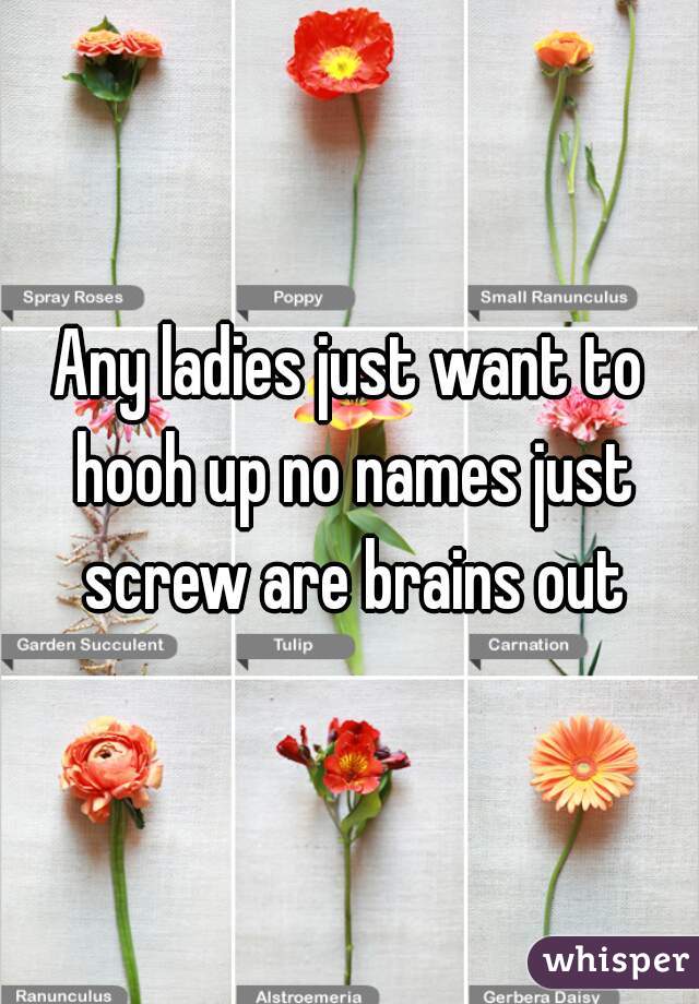 Any ladies just want to hooh up no names just screw are brains out