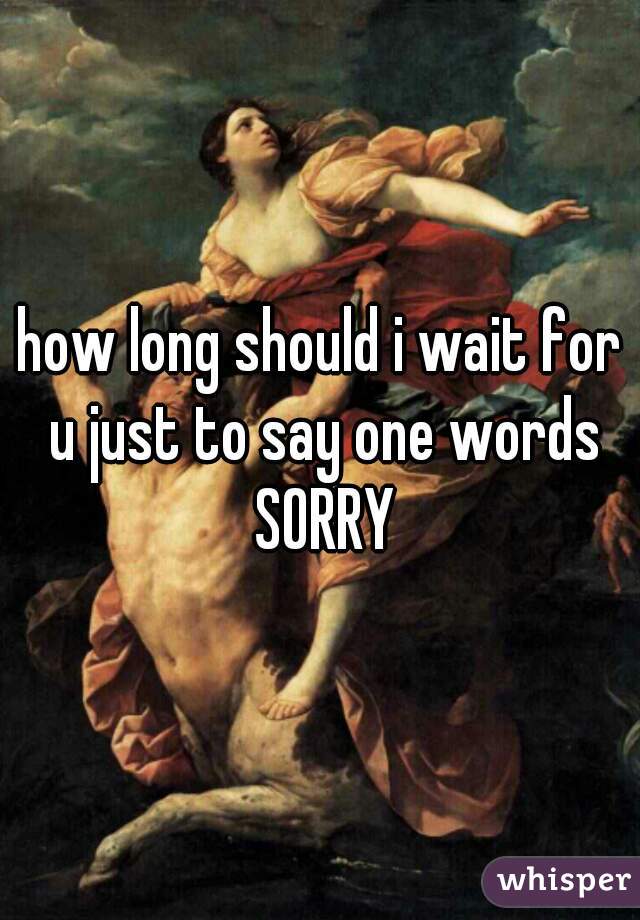 how long should i wait for u just to say one words SORRY