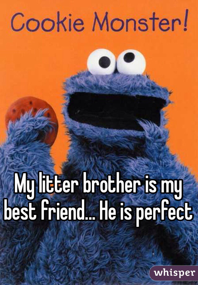 My litter brother is my best friend... He is perfect