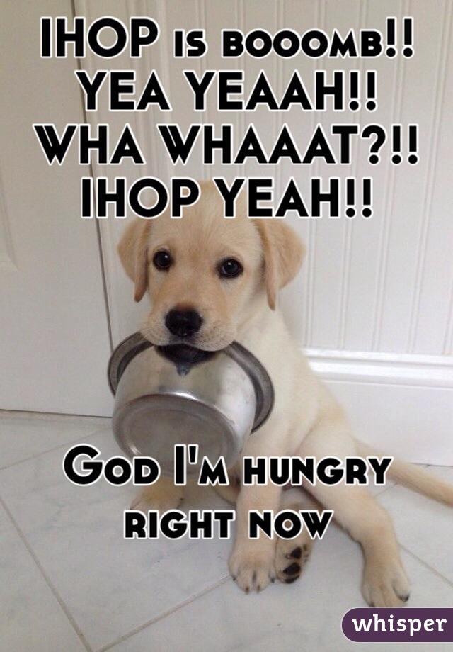 IHOP is booomb!!
YEA YEAAH!! 
WHA WHAAAT?!!
IHOP YEAH!!




God I'm hungry right now
