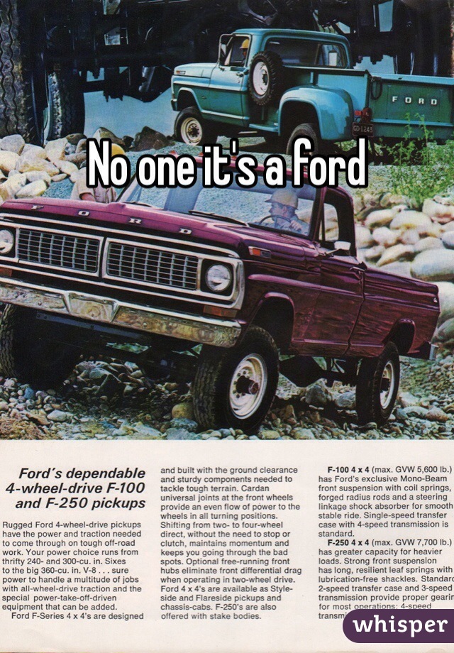 No one it's a ford