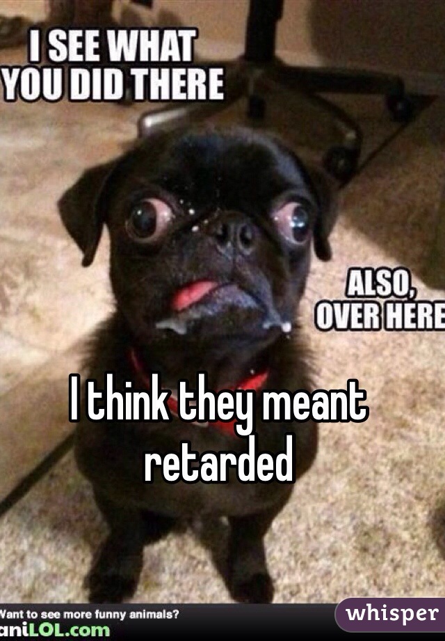 I think they meant retarded