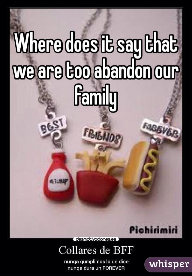 Where does it say that we are too abandon our family