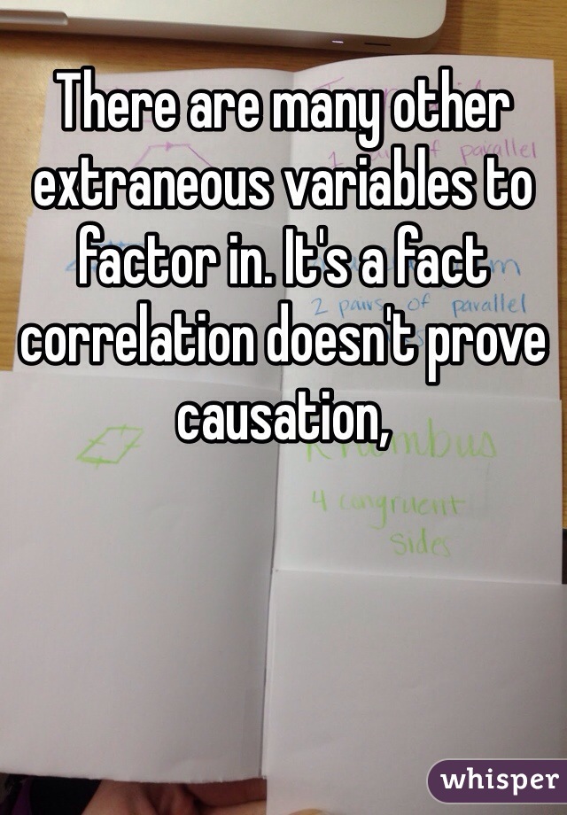 There are many other extraneous variables to factor in. It's a fact correlation doesn't prove causation,