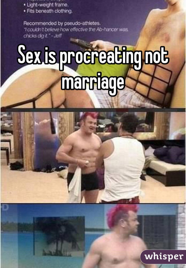 Sex is procreating not marriage