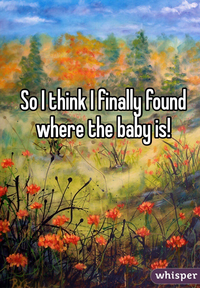 So I think I finally found where the baby is! 
