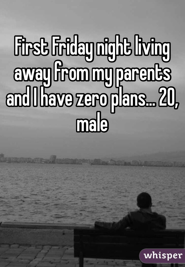 First Friday night living away from my parents and I have zero plans... 20, male 