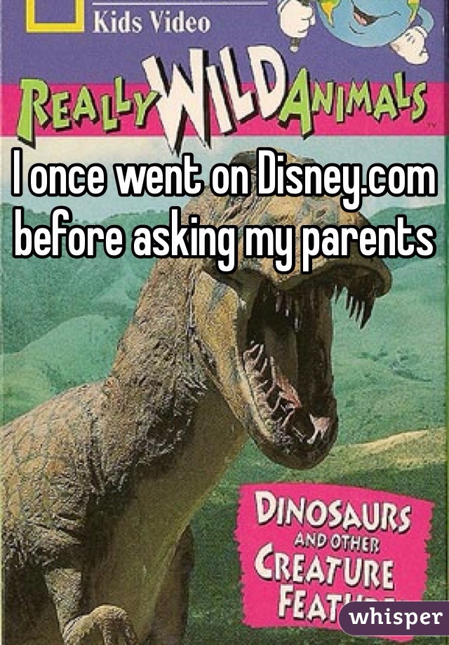 I once went on Disney.com before asking my parents