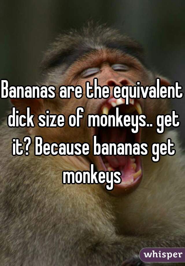Bananas are the equivalent dick size of monkeys.. get it? Because bananas get monkeys 