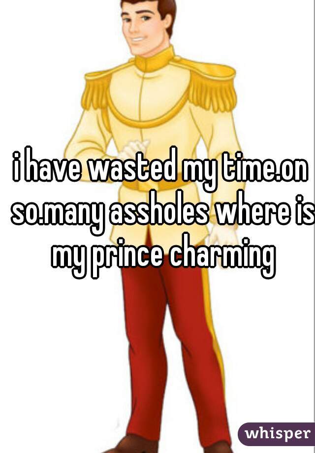 i have wasted my time.on so.many assholes where is my prince charming