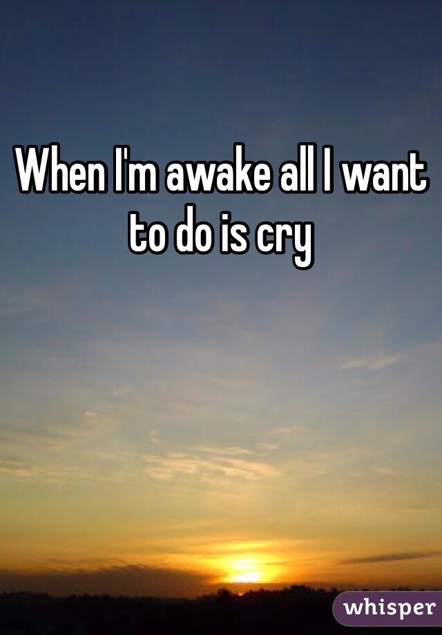 When I'm awake all I want to do is cry