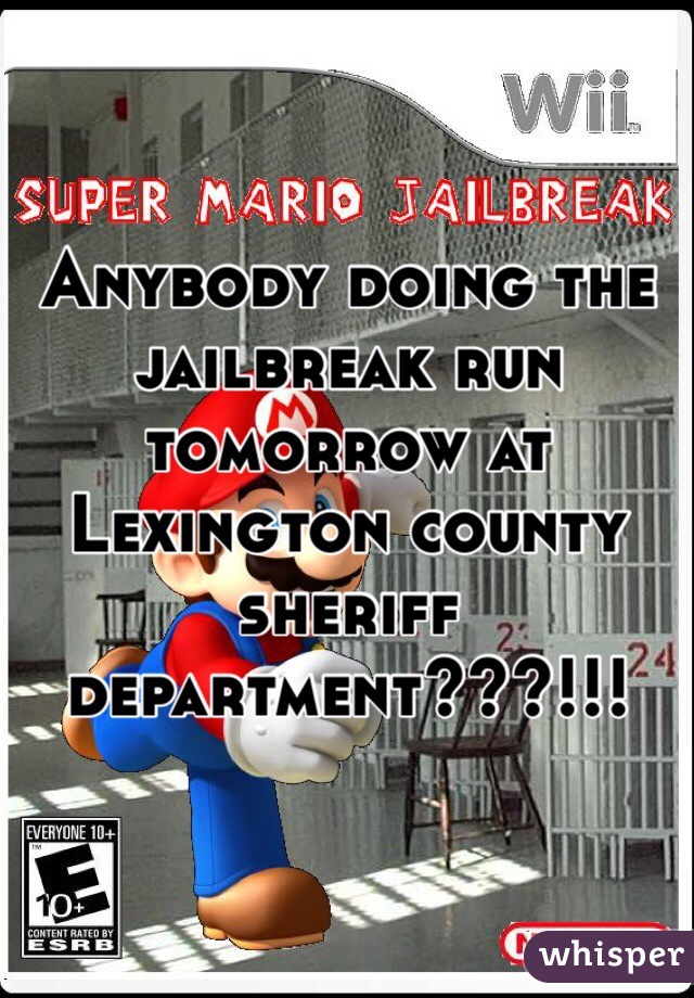 Anybody doing the jailbreak run tomorrow at Lexington county sheriff department???!!!