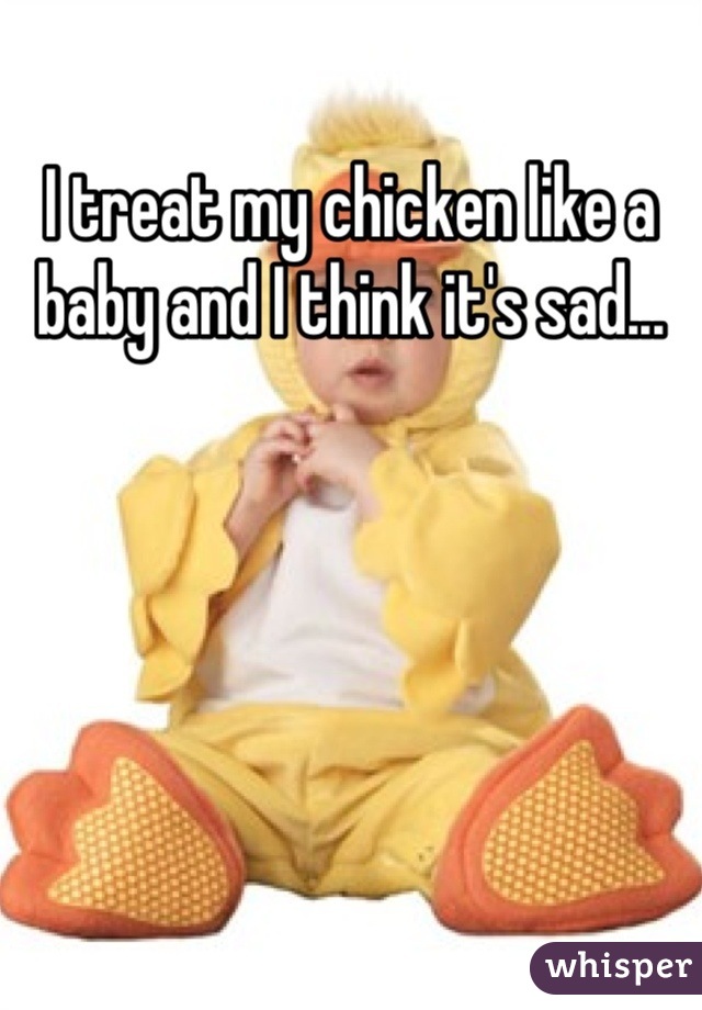 I treat my chicken like a baby and I think it's sad...