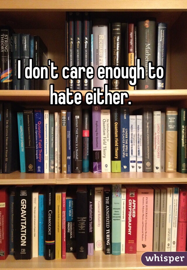 I don't care enough to hate either. 