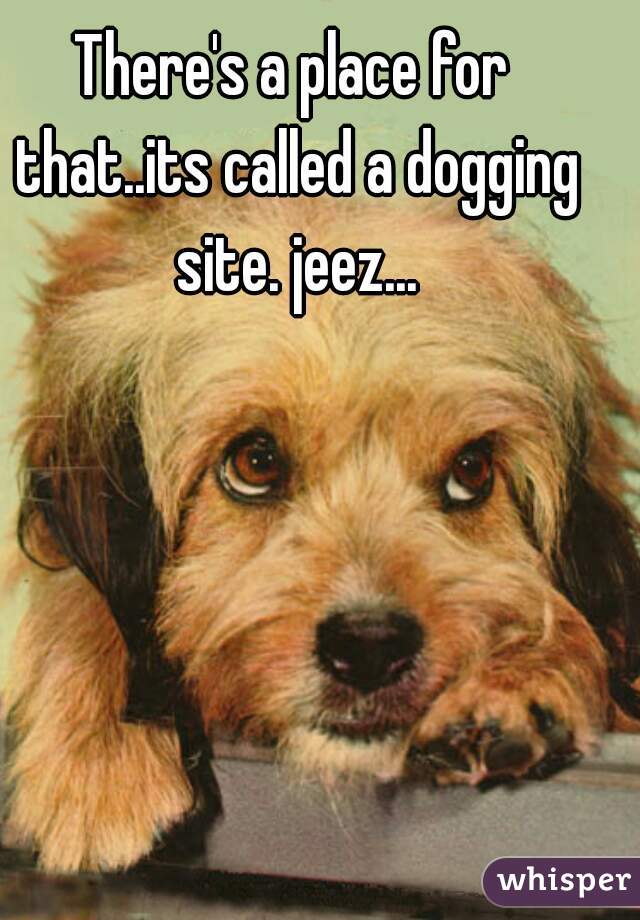 There's a place for that..its called a dogging site. jeez...
