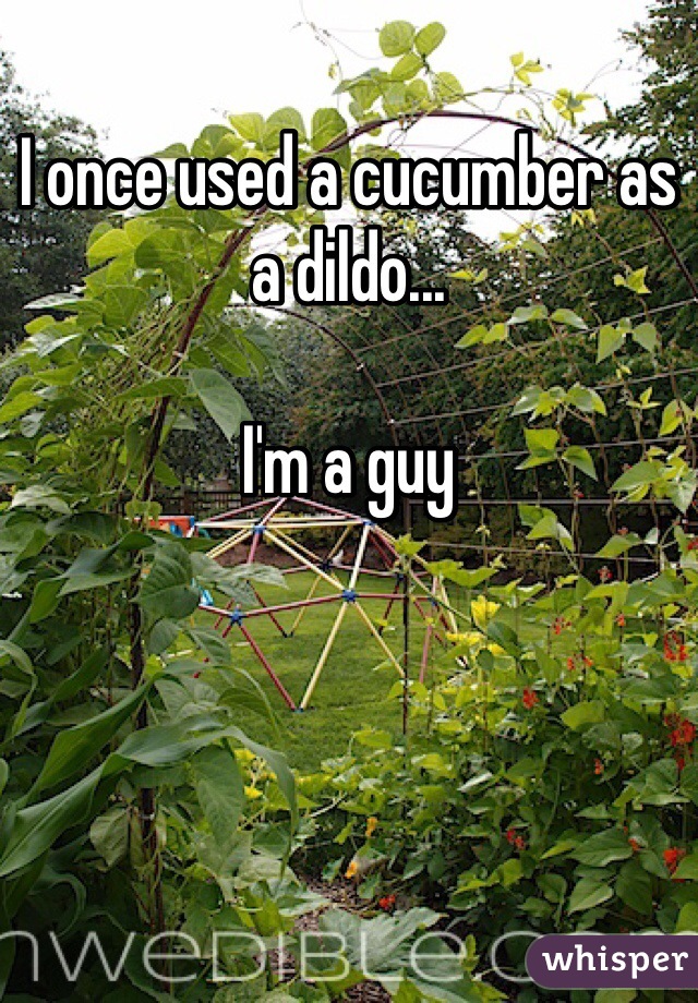 I once used a cucumber as a dildo... 

I'm a guy