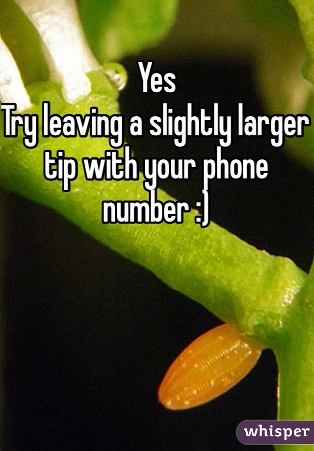 Yes
Try leaving a slightly larger tip with your phone number :)