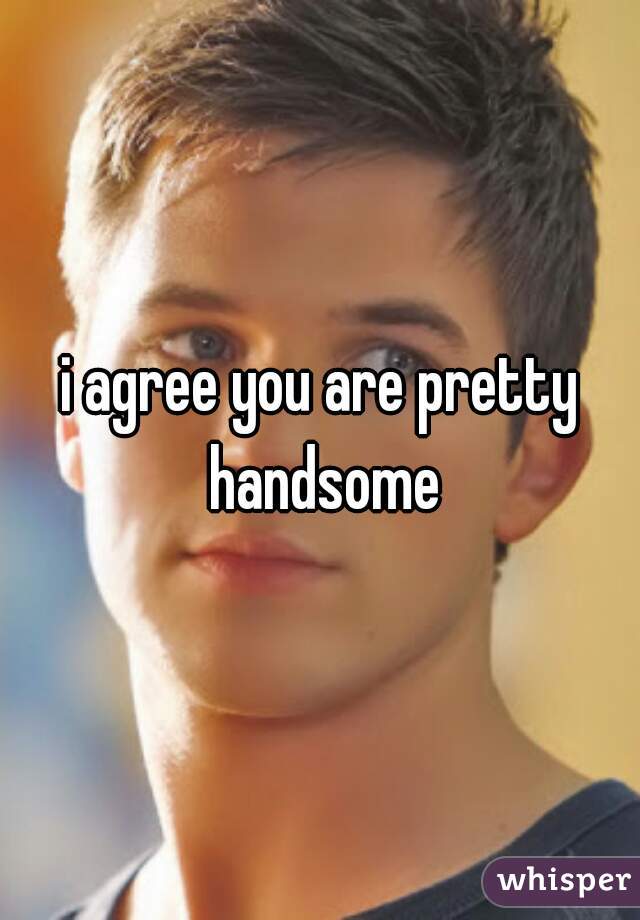 i agree you are pretty handsome