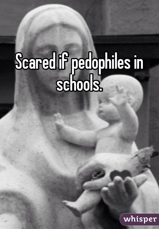 Scared if pedophiles in schools. 