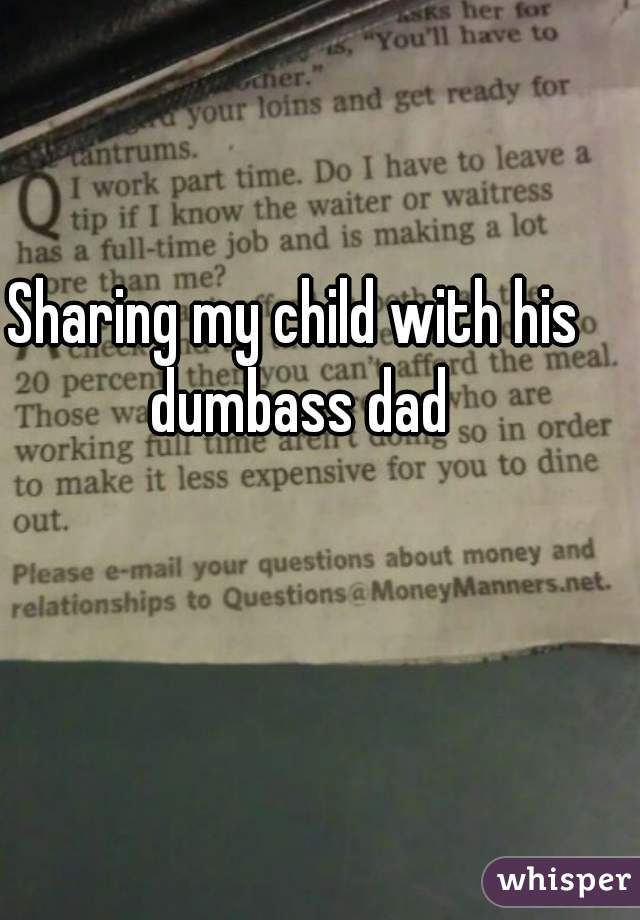 Sharing my child with his dumbass dad