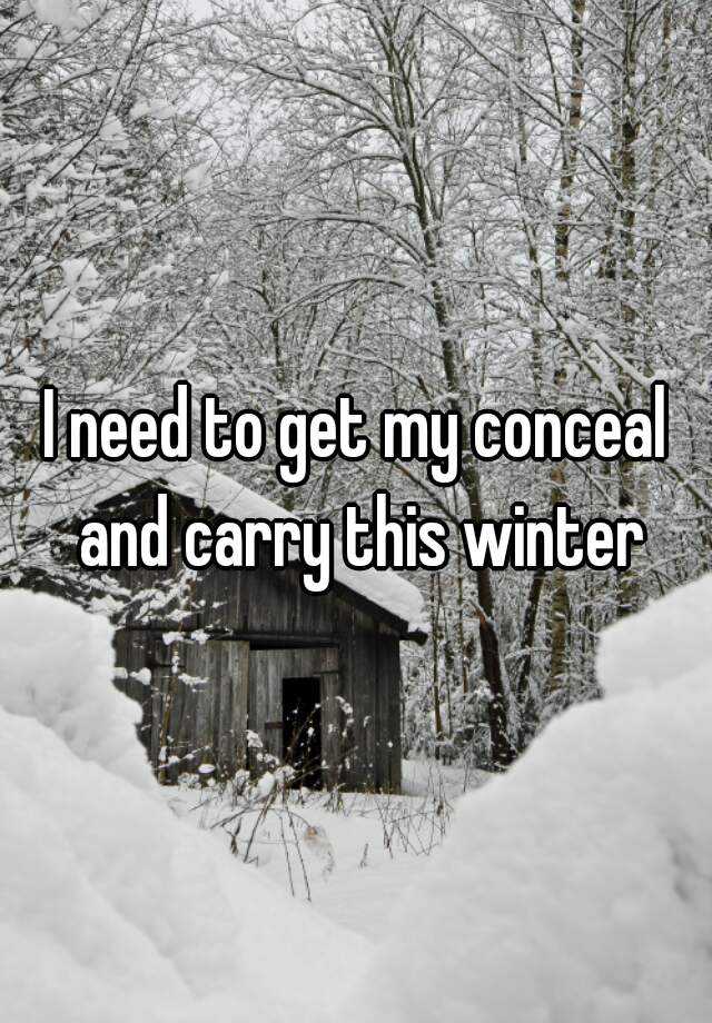 I need to get my conceal and carry this winter