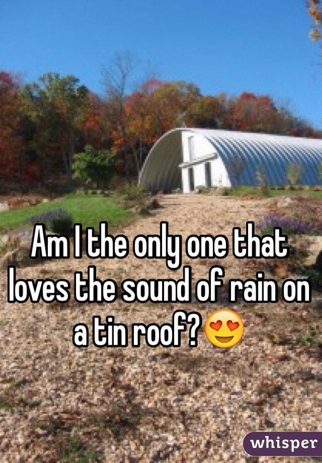 Am I the only one that loves the sound of rain on a tin roof?ðŸ˜�