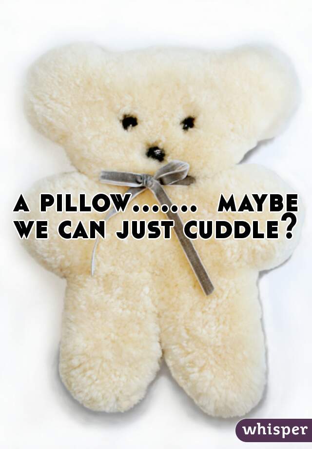 a pillow…….  maybe we can just cuddle? 