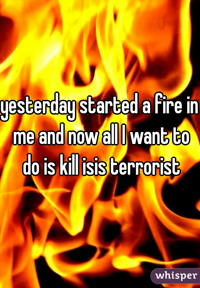 yesterday started a fire in me and now all I want to do is kill isis terrorist