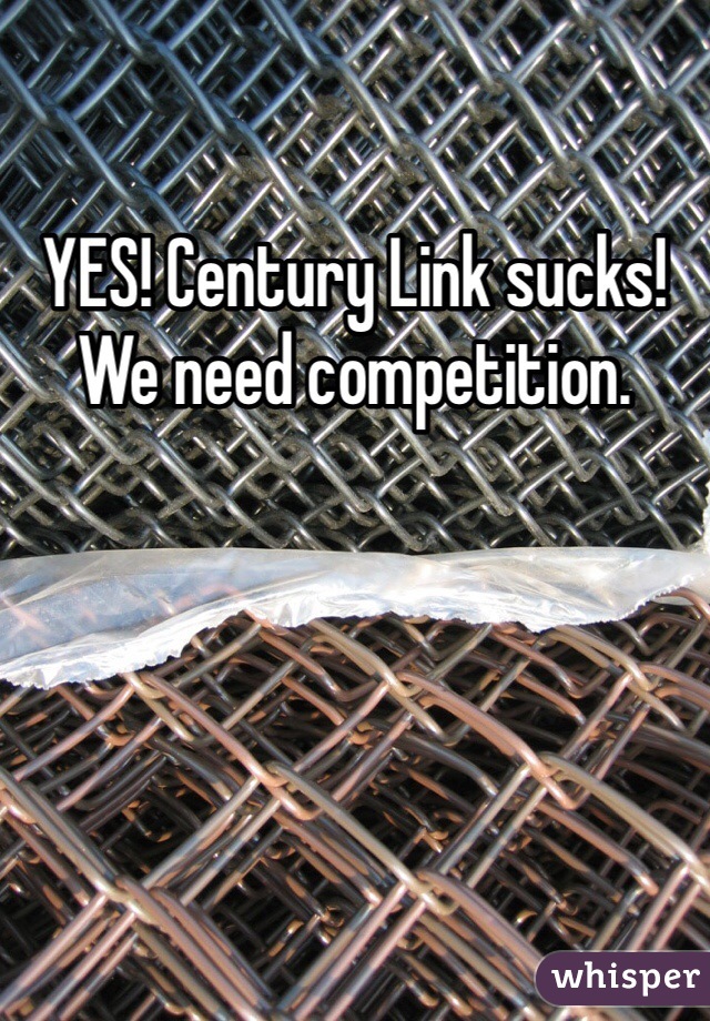 YES! Century Link sucks! We need competition. 
